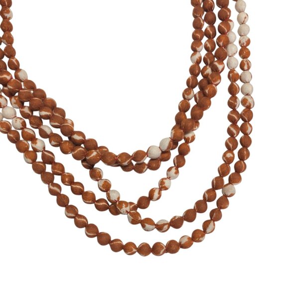 New J.Jill Gorgeous Pure Jill Orange Tie-Dye-Print Multistrand Bead Necklace $64 - Picture 2 of 8